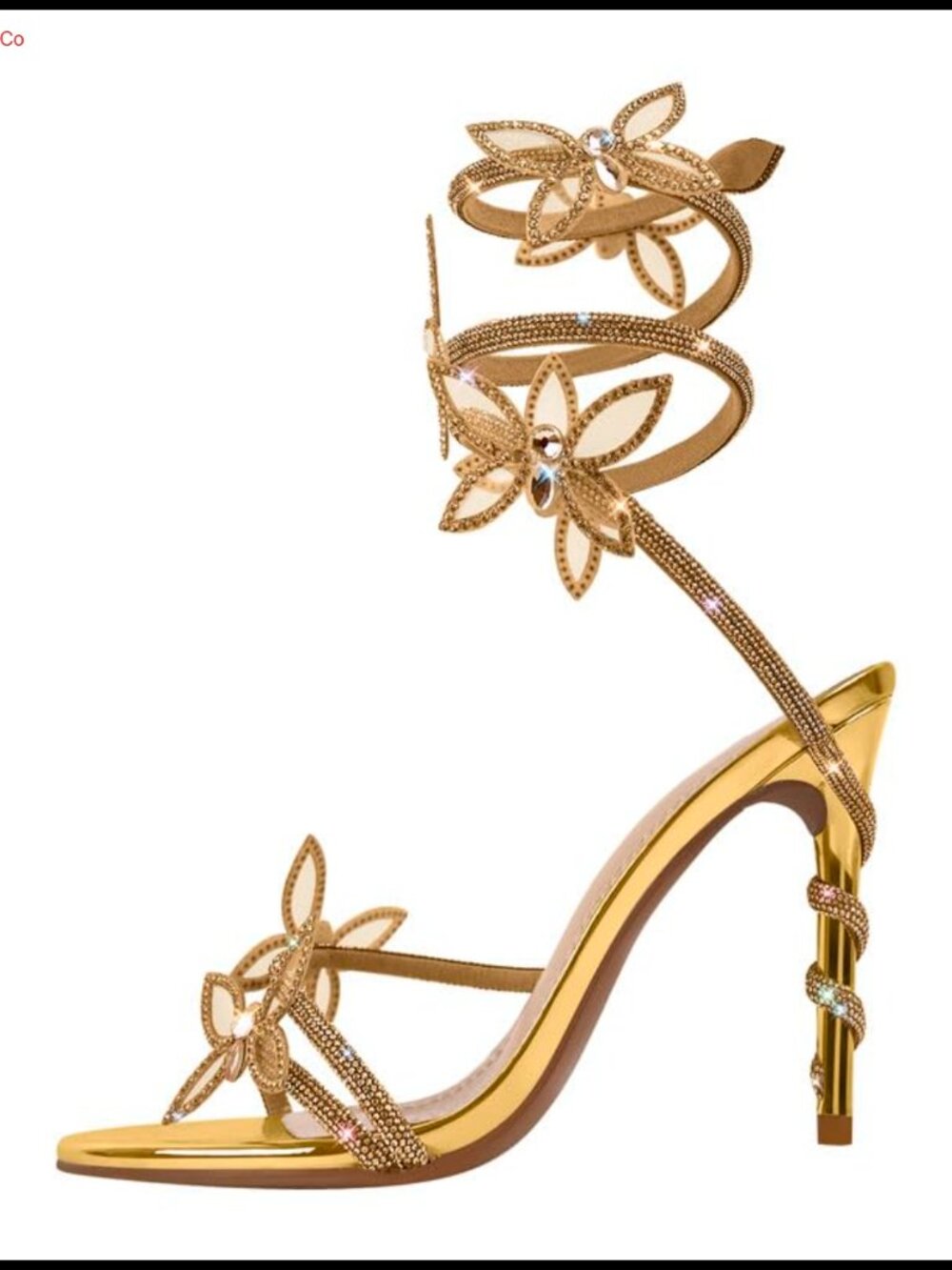 Rhinestone Butterfly Lace Up Stiletto Heel Sandals Open Toe Ankle Strap